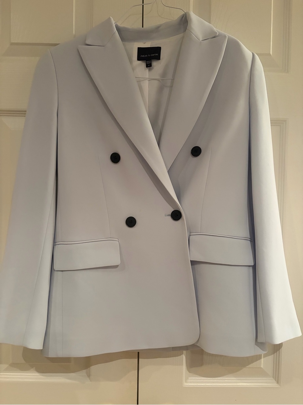 Judith & Charles Double-Breasted Light Blue Blazer